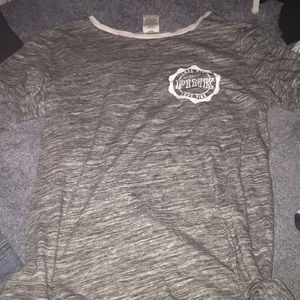 Grey tee from pink